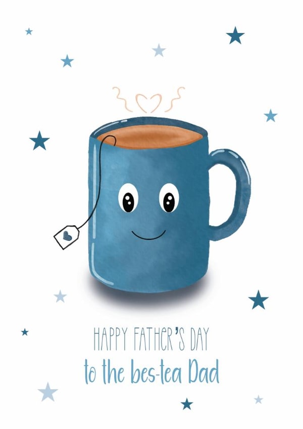 Cute Father’s Day Card - Bes-Tea Dad - Tea Pun created by Treasure and Blossom
