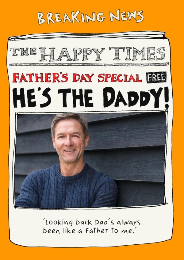 Funny Father's Day Card - Newspaper - He's The Daddy! created by Poet and Painter