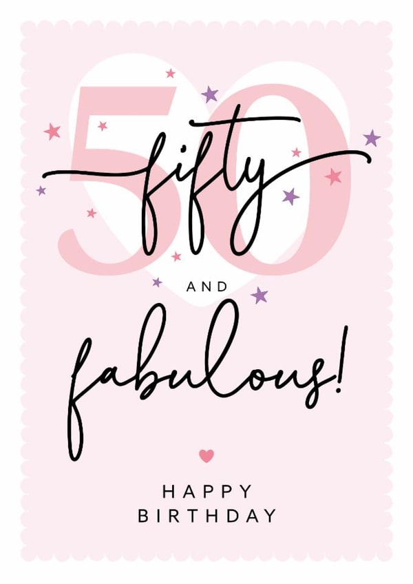 Classic Birthday Card - 50th - For Her created by The Stamford Press