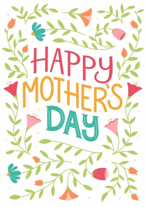 Pretty Mother's Day Card - Flowers - Botanical created by by Rachel Manzano