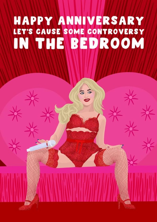 Cheeky Anniversary Card - Sabrina Carpenter - Controversy - Brit Awards created by Pink Peach Cards