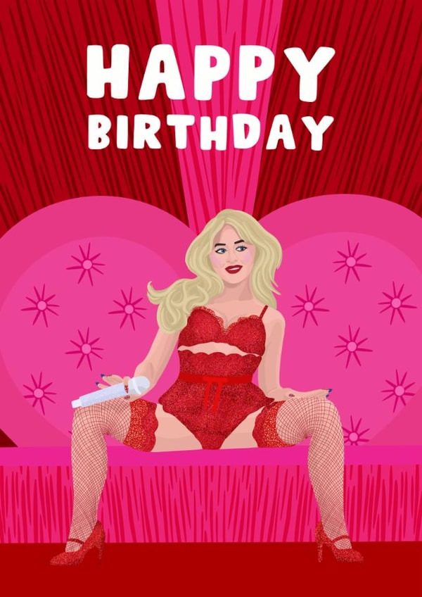 Cheeky Birthday Card - Sabrina Carpenter - Brit Awards created by Pink Peach Cards