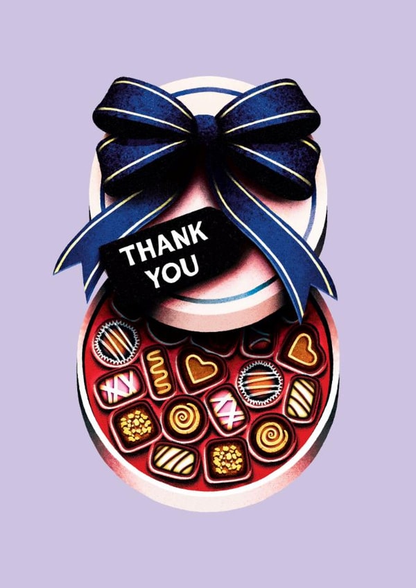 Cute Thank You Card - For Her - Box Of Chocolates created by Folio | Ian Owen