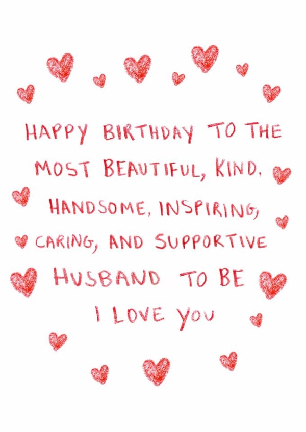 Heartfelt Birthday Card - For Fiance - Kind And Supportive created by HCD Illustration