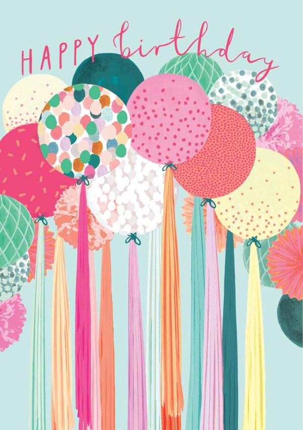 Classic Birthday Bard - For Her - Bright Colourful Balloons created by Louise Tiler
