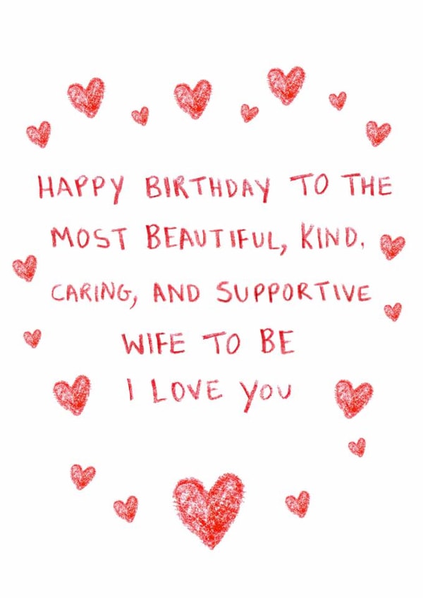 Heartfelt Birthday Card - For Fiancée - Kind And Supportive created by HCD Illustration