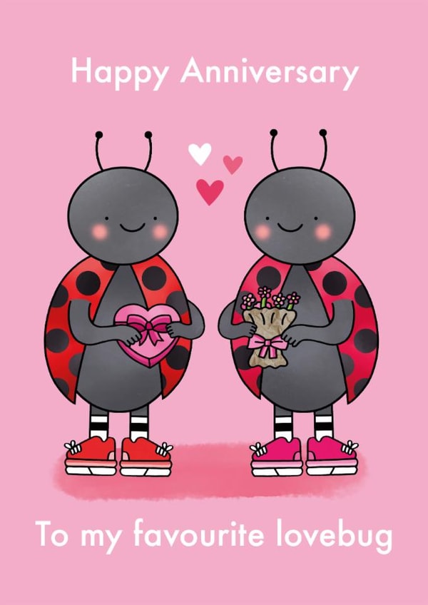 Cute Anniversary Card - Favourite Lovebug created by Emelia Brooks