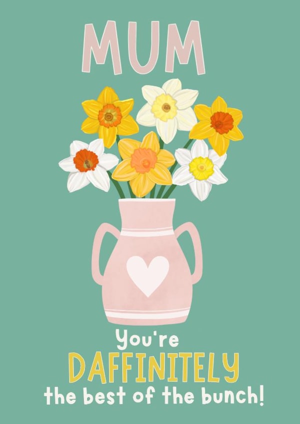 Cute, floral, spring-themed daffodil card for a lovely mum on Mother’s Day. created by Chloe Cooper