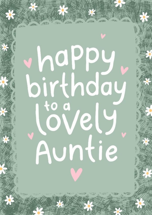 Pretty Birthday Card - Lovely Auntie created by Fliss Muir