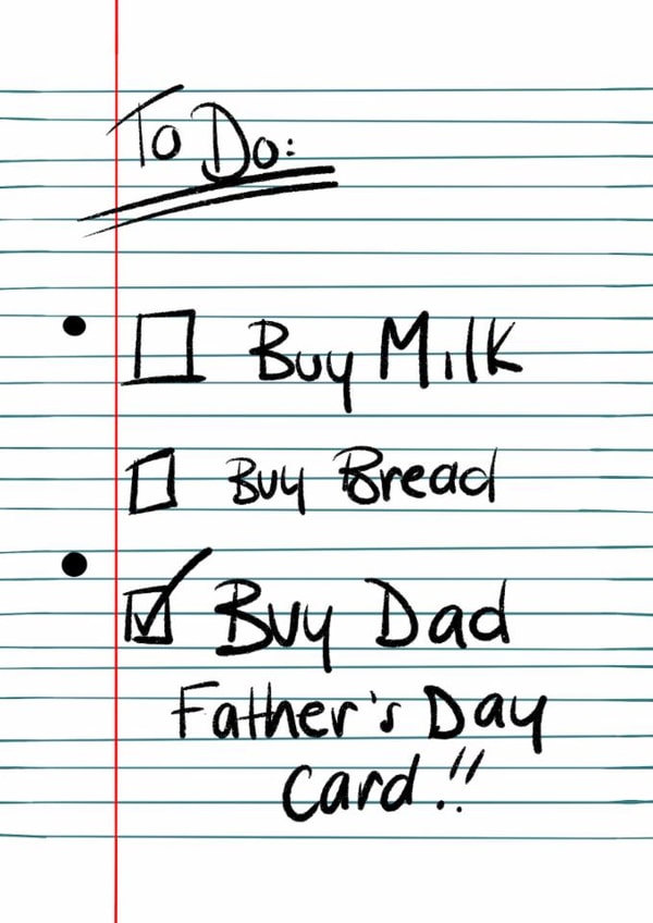 Funny Father's Day Card - To Do List created by Becca Davis 