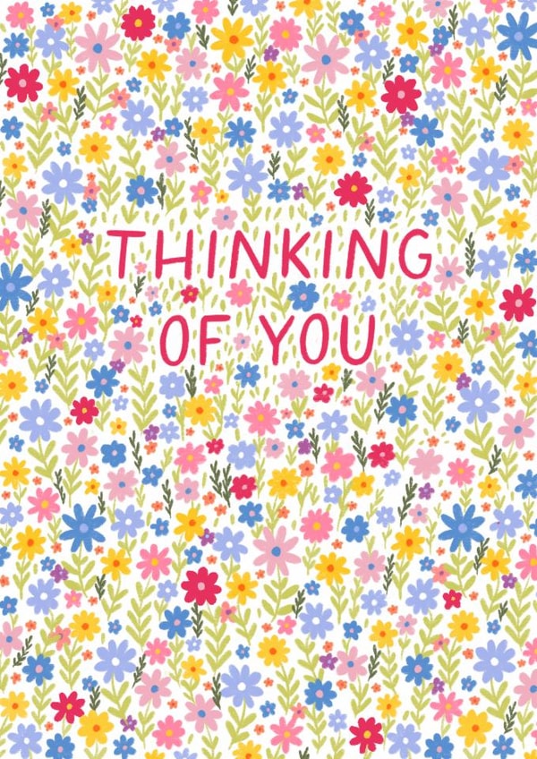 Pretty Thinking Of You Card - Pastel Florals created by Pear Tree Press