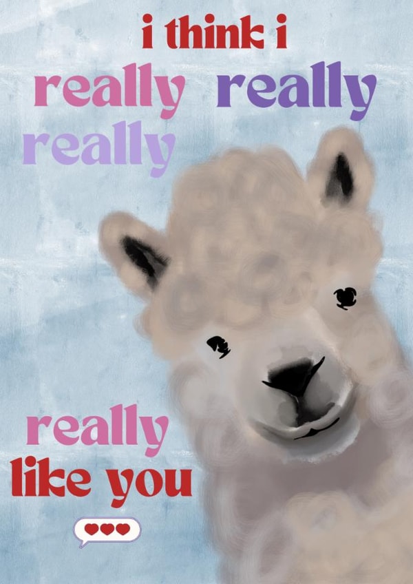 Cute I Like you card- perfect to express feelings to your loved ones. created by Ayesha Idris