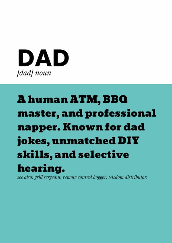 Fun Father's Day Card - Definition - Selective Hearing created by @EmilySwallow