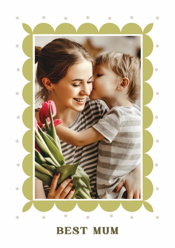Classic Mother's Day Card - Best Mum - Scalloped Frame created by AniSomi