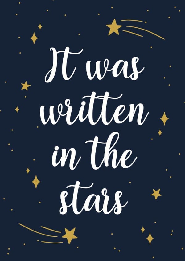 Cute Anniversary/Engagement Card - It Was Written In The Stars - Stars created by Kave Media