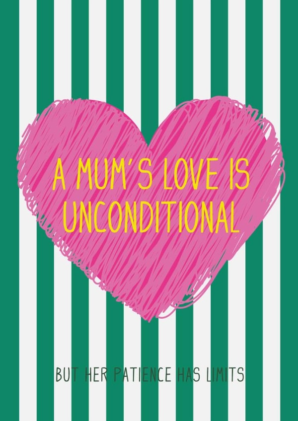 Funny Mother’s Day Card – Humorous & loving Mum Card for Wife, Mum or Stepmum created by Tickled Prints