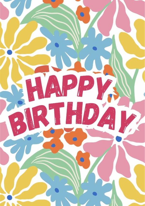 Pretty Birthday Card - For Her - Flowers created by Charlo