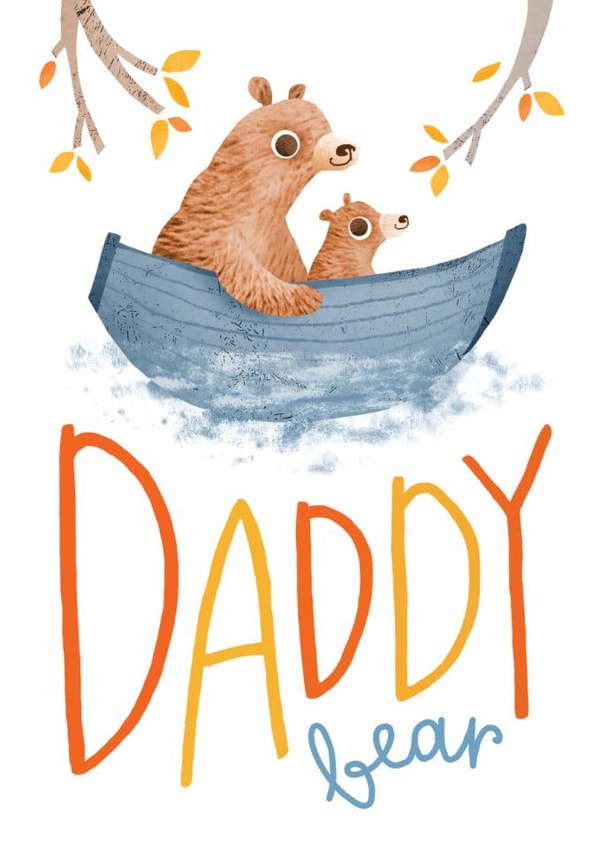 Cute Father's Day Card - Daddy Bear - Bears created by Emily Nash Illustration