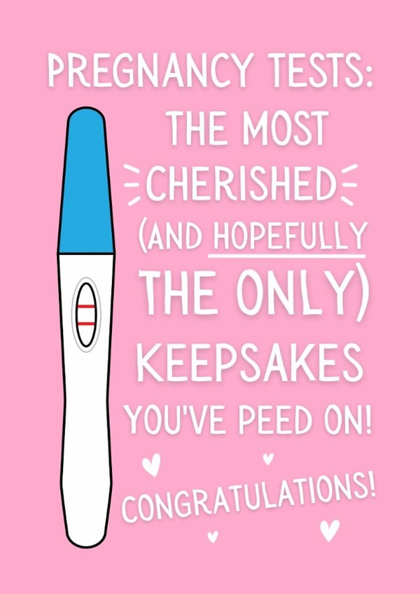 Funny Pregnancy Card - Pregnancy Tests - Cherished created by original fox designs