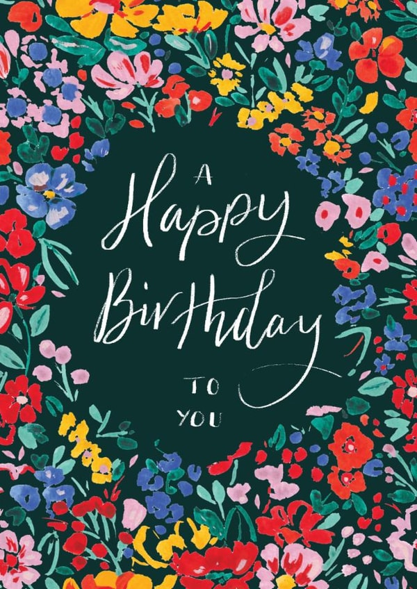 Pretty Birthday Card - For Her - Happy Birthday To You - Summer Flowers created by Rebecca Prinn