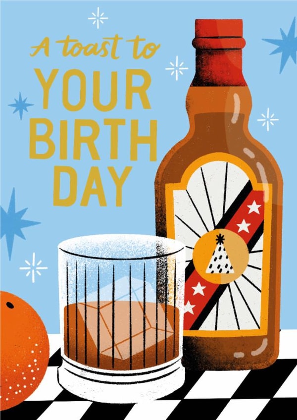 Fun Birthday Card - For Him - A Toast created by Ricicle Cards