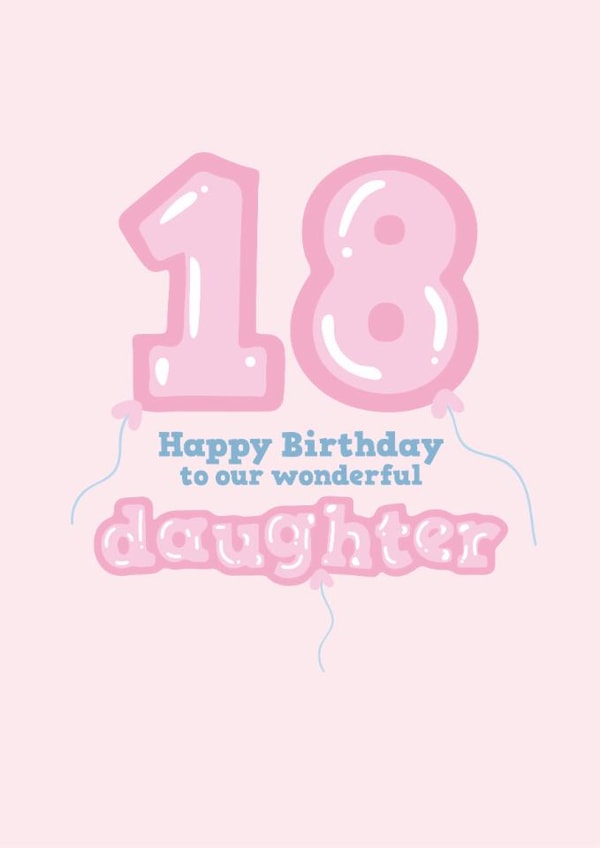 Fun 18th Birthday Card - For Daughter - Balloons created by @thats.canny