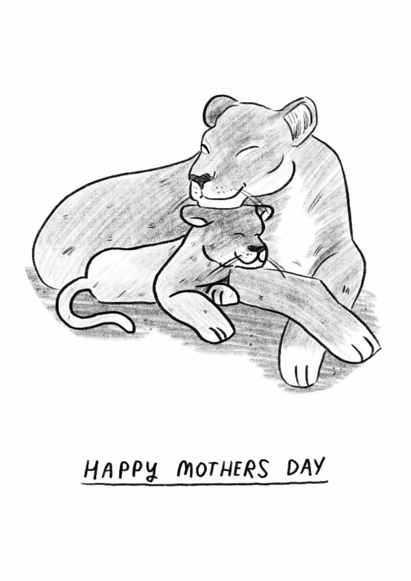 Lion and Cub Mother’s Day card created by Jennifer Mae Spooner