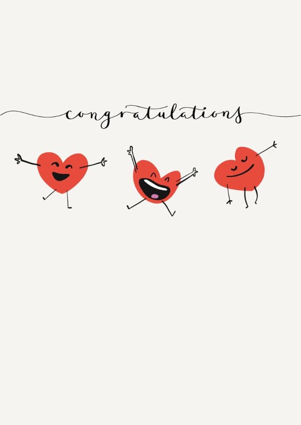 Cute Congratulations Card - Hearts - Celebrating created by Chasing Cards