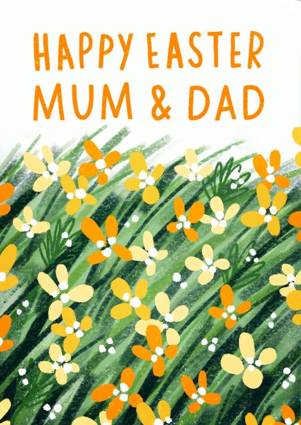 Classic Easter Card - For Parents - Flowers created by Pilea Press