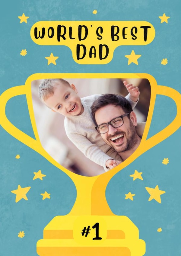 Cute Father's Day Card - Trophy - World's Best Dad created by @HurrayHaus