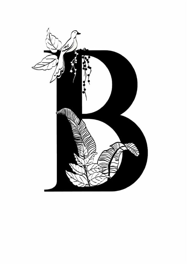 B. Charming botanical letter card, unique ink drawings for plant-loving friends. created by Holly Acland