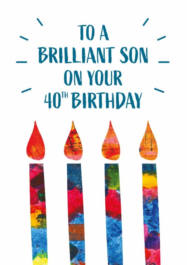 Classic Birthday Card - 40th - Brilliant Son created by size3art