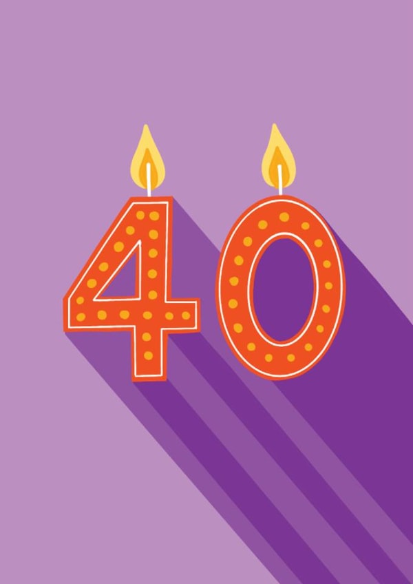 Fun 40th Birthday Card - Candles - Bold created by Lucy Maggie Designs