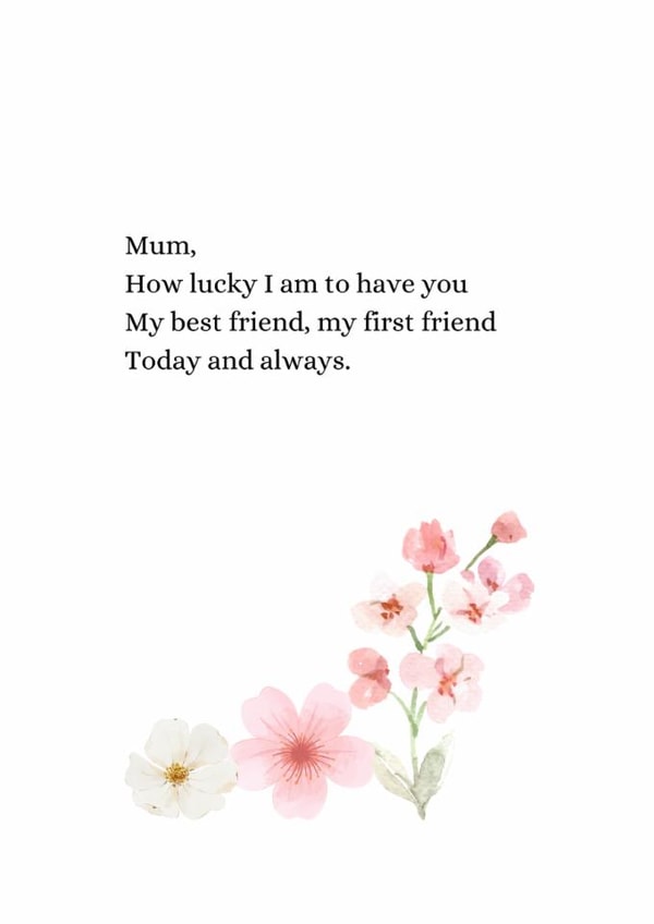 Heartfelt card for Mother's Day or birthday. How lucky am I to have you. created by A little bit of love