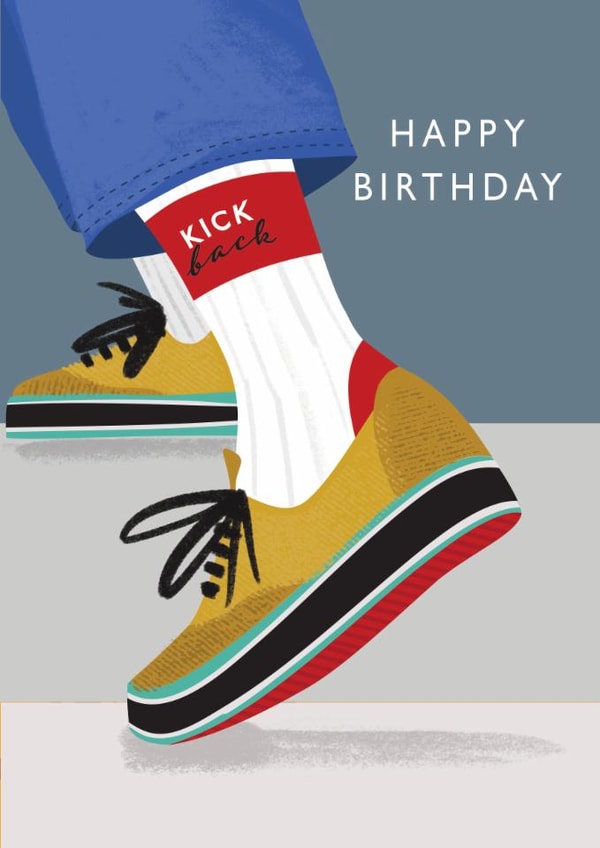 Classic Birthday Card - For Him - Kick Back created by Laura Darrington Design Ltd.