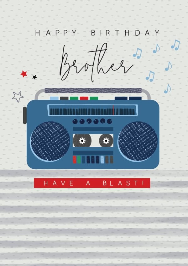 Classic Birthday Card - For Brother - Radio created by Laura Darrington Design Ltd.