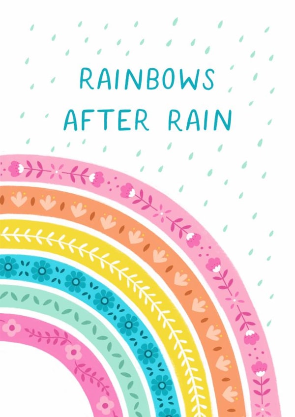 Pretty Thinking Of You Card - Rainbows After Rain created by Pear Tree Press