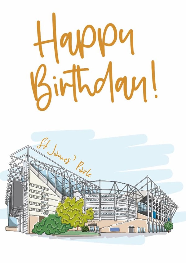Fun Birthday Card - Newcastle United - St James' Park created by Moo & Snip