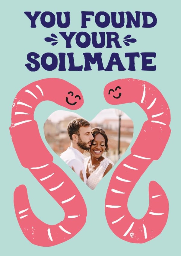 Funny Wedding Card - Worms - Soil Mates created by Woah there Pickle