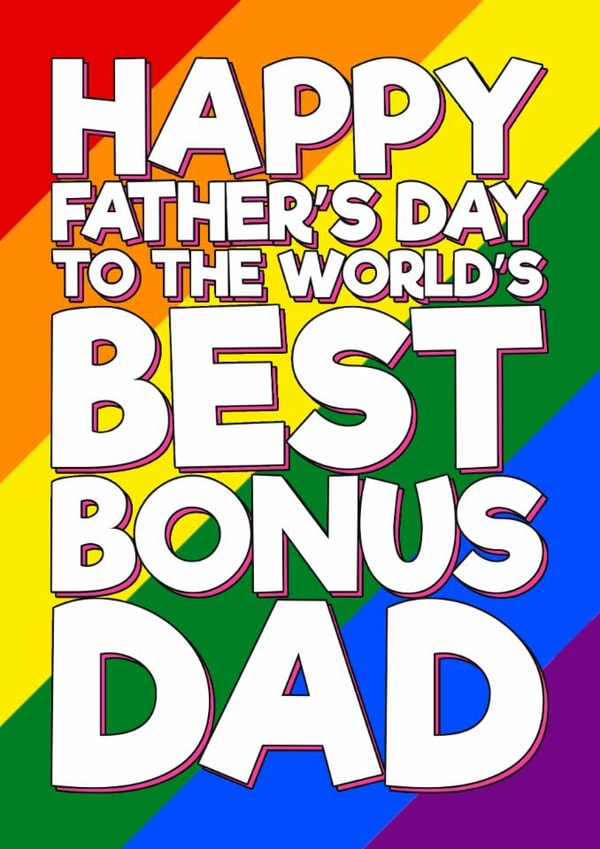 Classic Father's Day Card - Step Dad - World's Best Bonus Dad created by Blind Faith