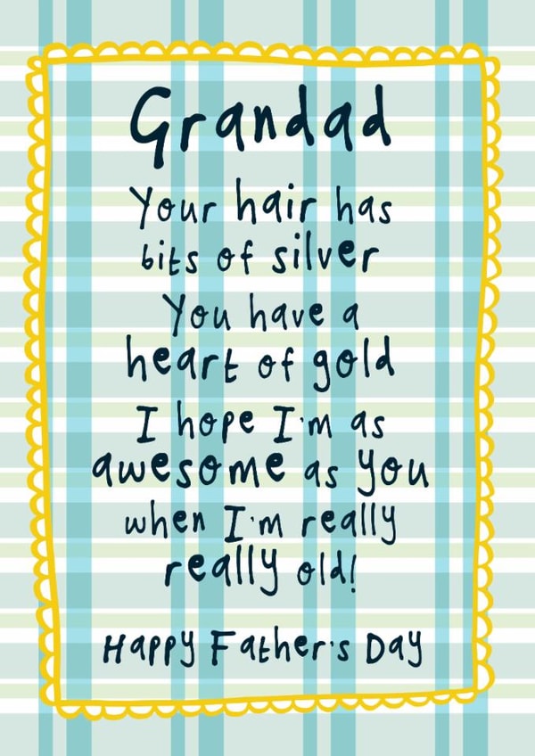 Cheeky Father's Day Card - For Grandad - Silver Hair Heart Of Gold created by Bow & Bell