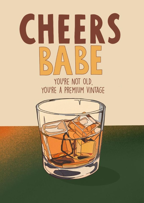Funny Birthday Card - Premium Vintage Whiskey created by Kasia Cards