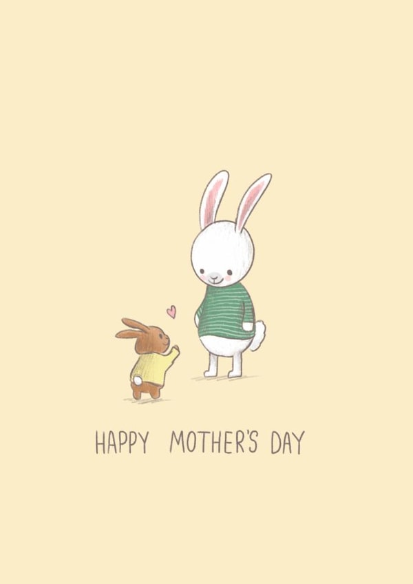 Cute Mother's Day Card - Bunny Mummy and Baby created by Emma ML