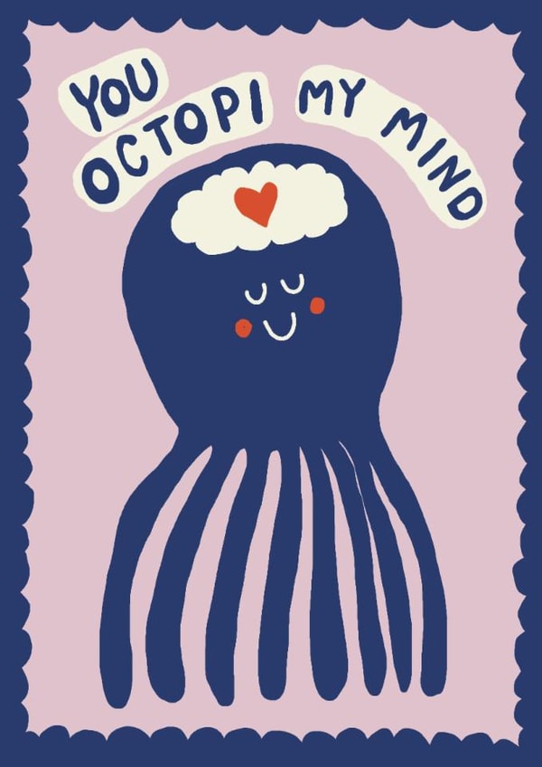 Cute Anniversary Card - Octopus - Pun created by Giddy Kipper