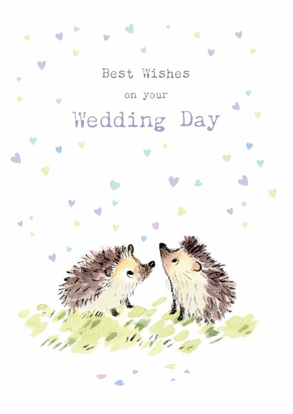 Cute Wedding Card - Hedgehogs with Love Hearts created by Paper Shed Design