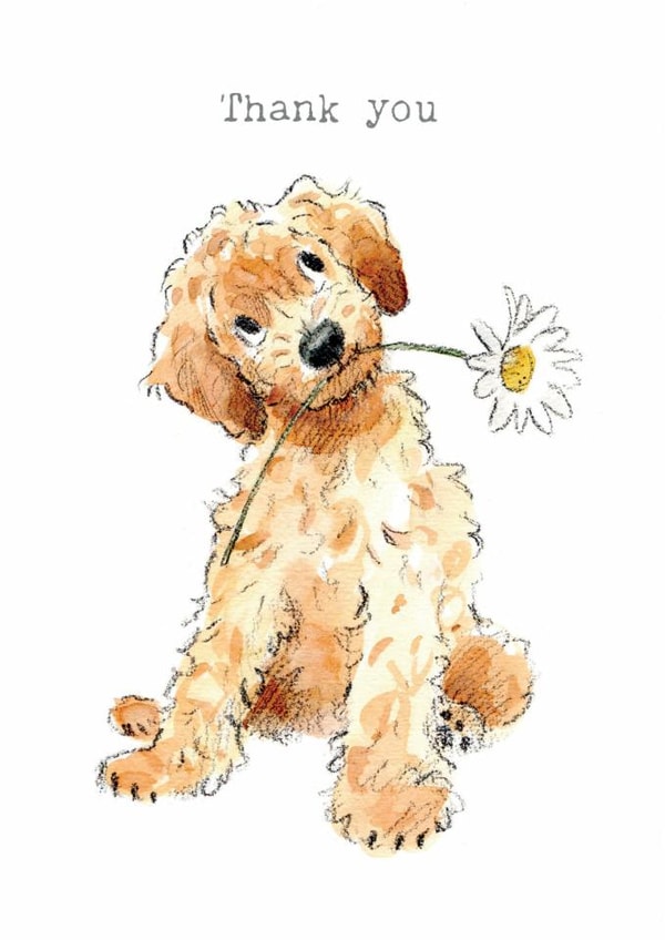 Cute Thank you Card - Puppy with Daisy created by Paper Shed Design