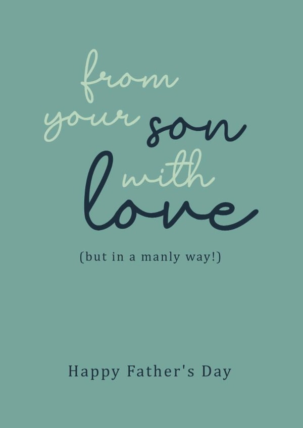 Classic Father's Day Card - From Son - With Love created by Rosewood Design