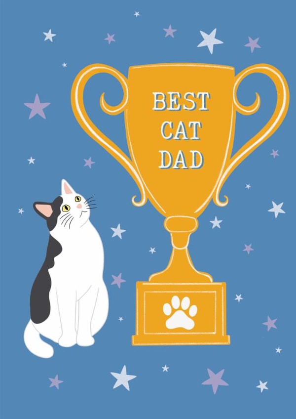 Cute Father's Day Card - Best Cat Dad - From The Cat created by Stuck Shop Gifts