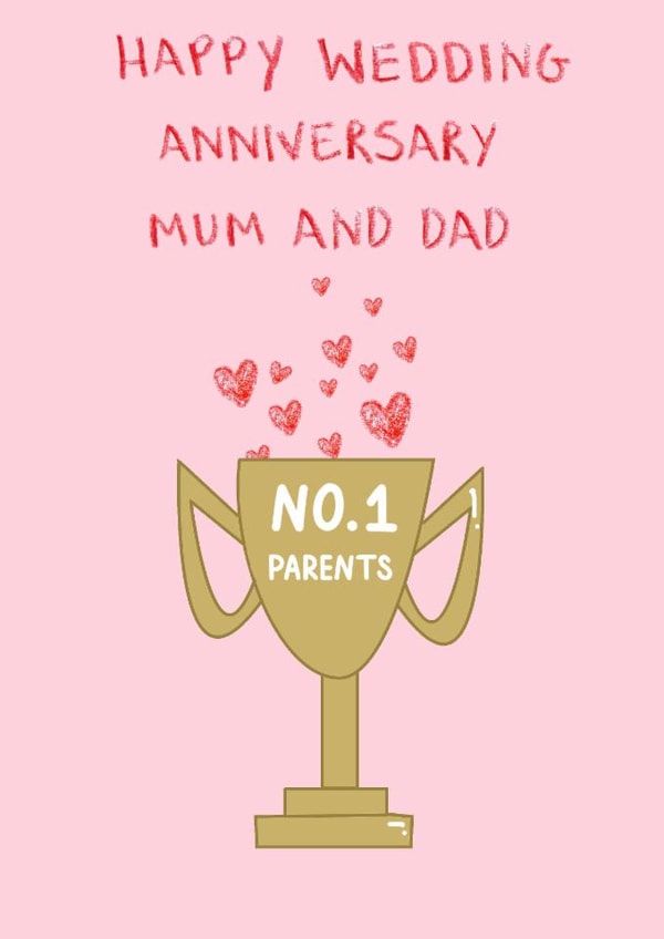Classic Anniversary Card - For Mum And Dad - No.1 Parents created by HCD Illustration