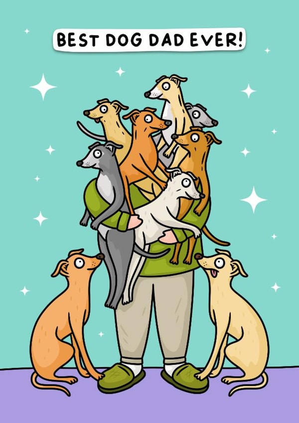 Funny Father's Day Card - Best Dog Dad Ever created by Wafflemamaart
